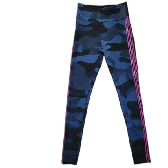 NOLI Warrior Blue Camouflage Leggings Pink Stripes Size XS